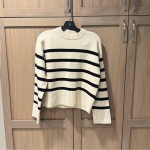 H&M Cream and Black Striped Sweater